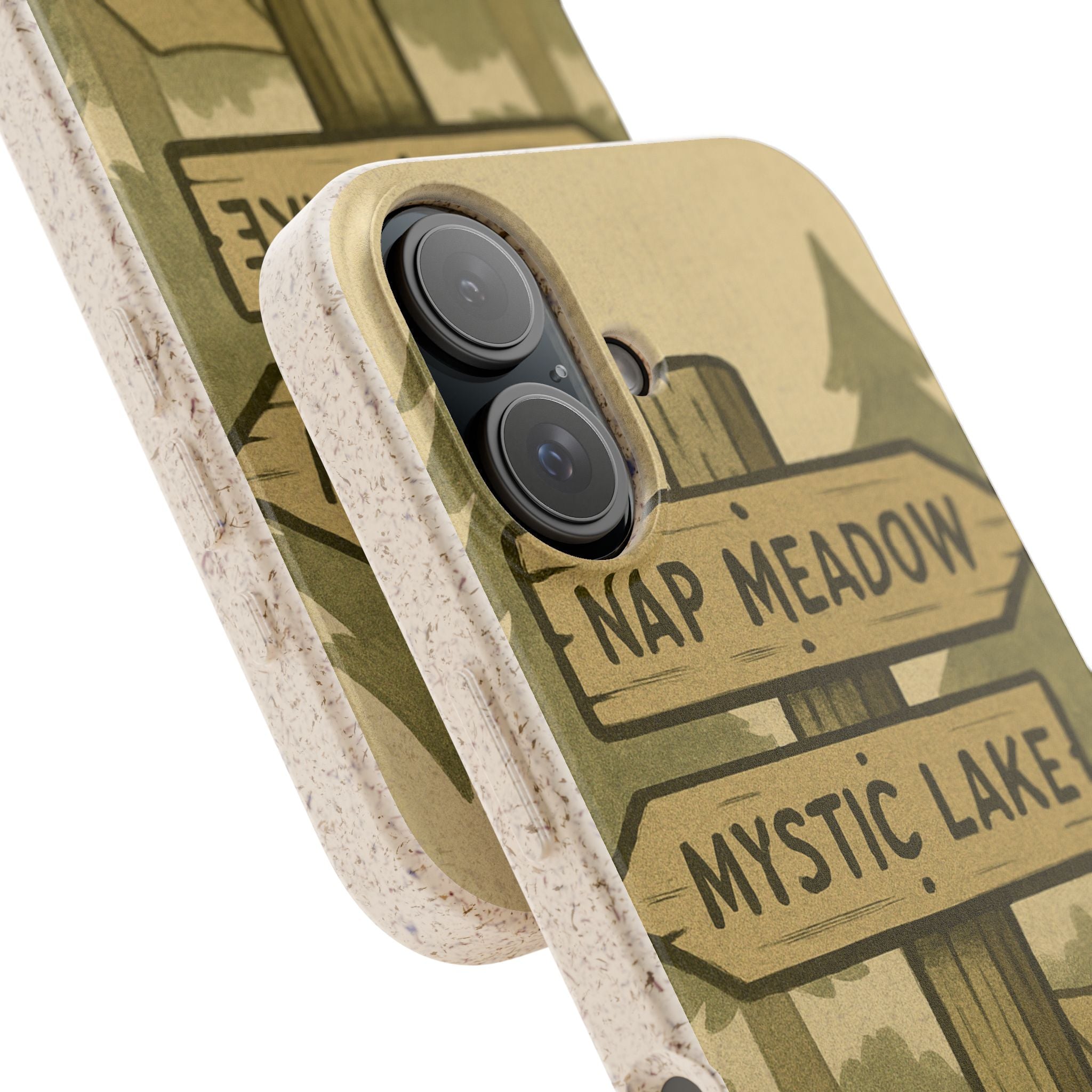 Biodegradable Phone Case — 'Nap Meadow' Mystic Lake Camping Design