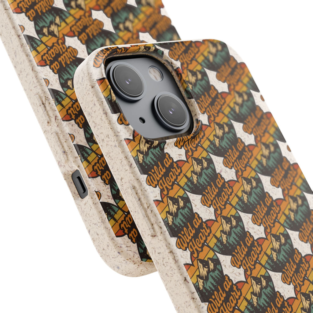 Eco-Friendly Phone Case — Vintage Camper Pattern Biodegradable iPhone Cover
