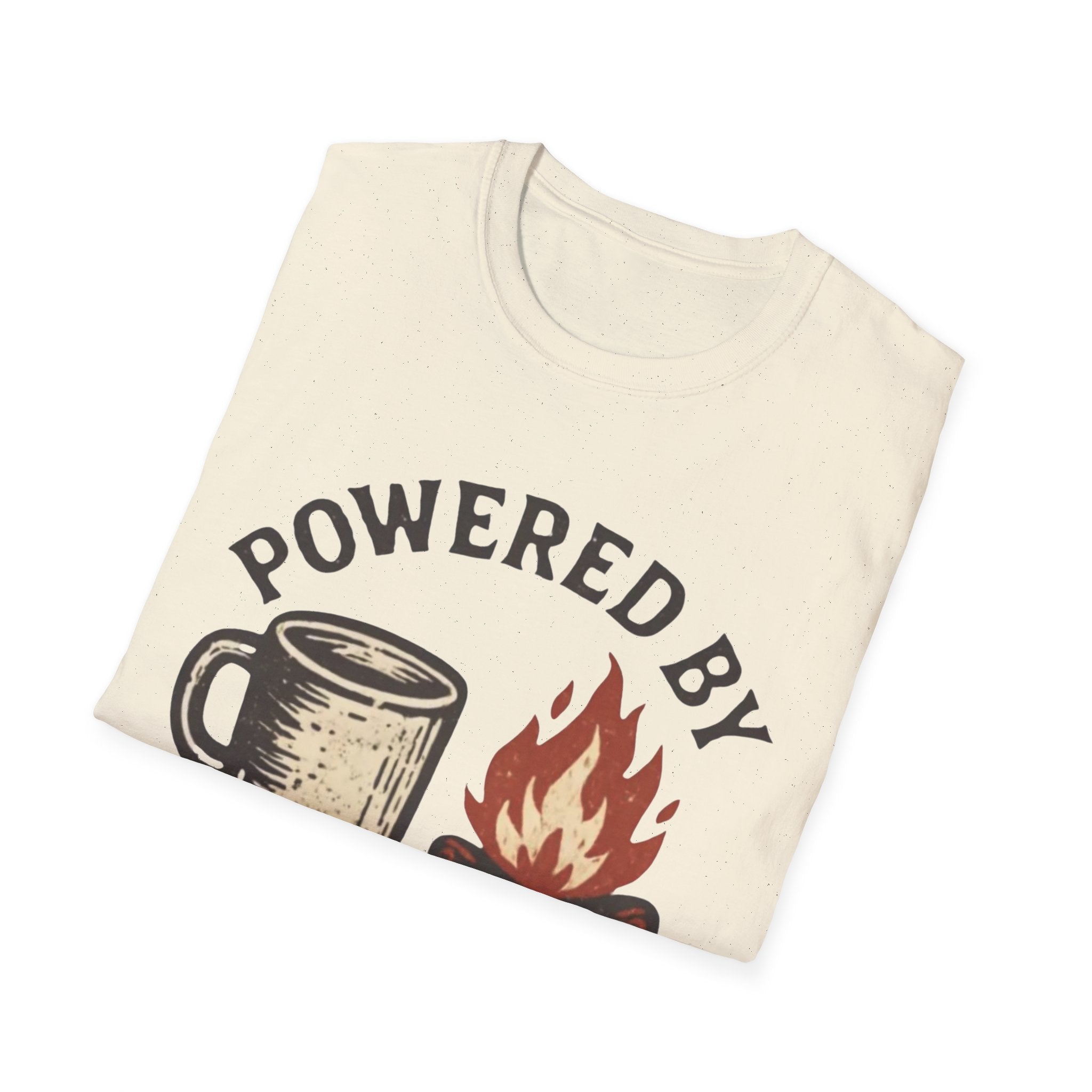 Powered By Coffee And Campfires Vintage Camping T-Shirt