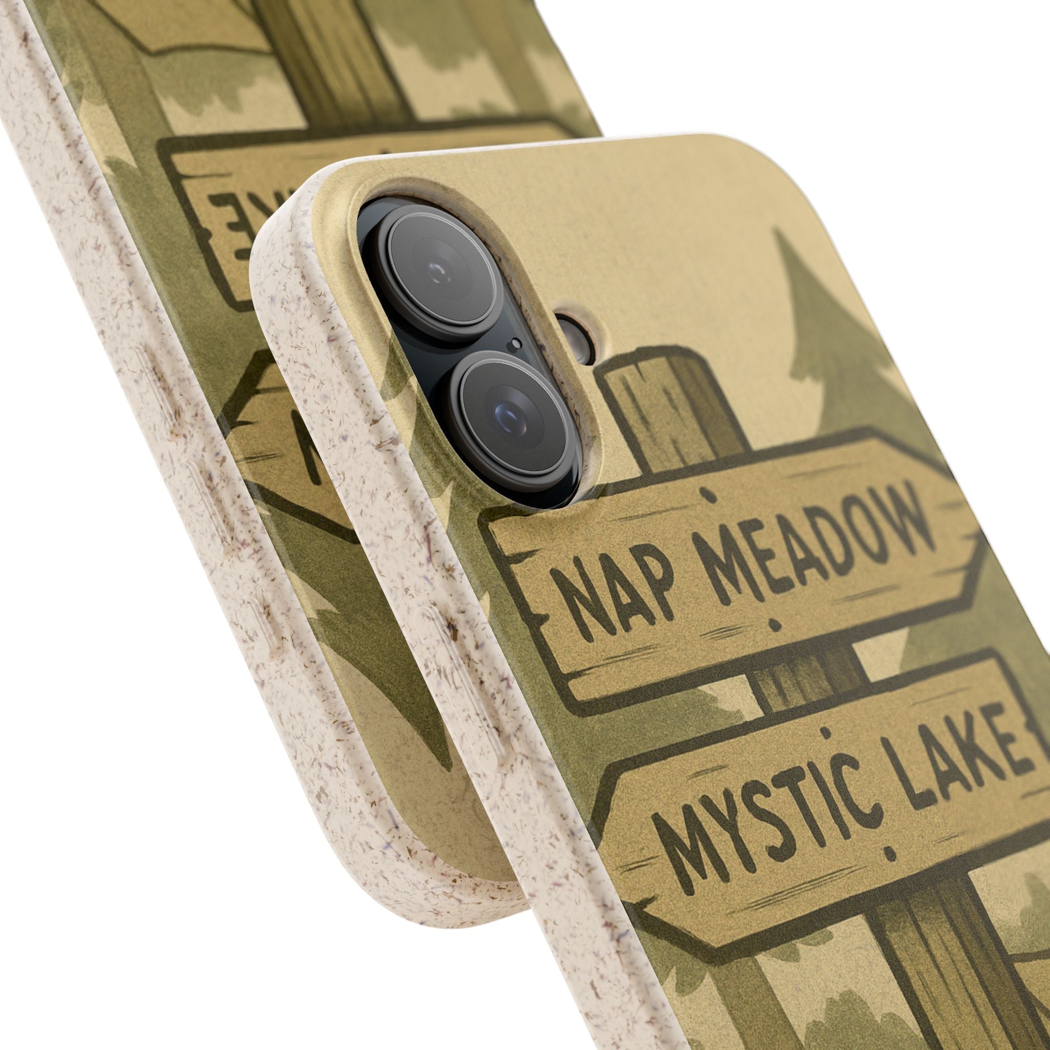 Biodegradable Phone Case — 'Nap Meadow' Mystic Lake Camping Design