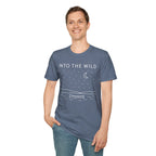 Into The Wild Canoe T-Shirt - Minimal Night Sky Lake Camping Tee