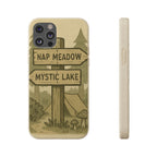 Biodegradable Phone Case — 'Nap Meadow' Mystic Lake Camping Design