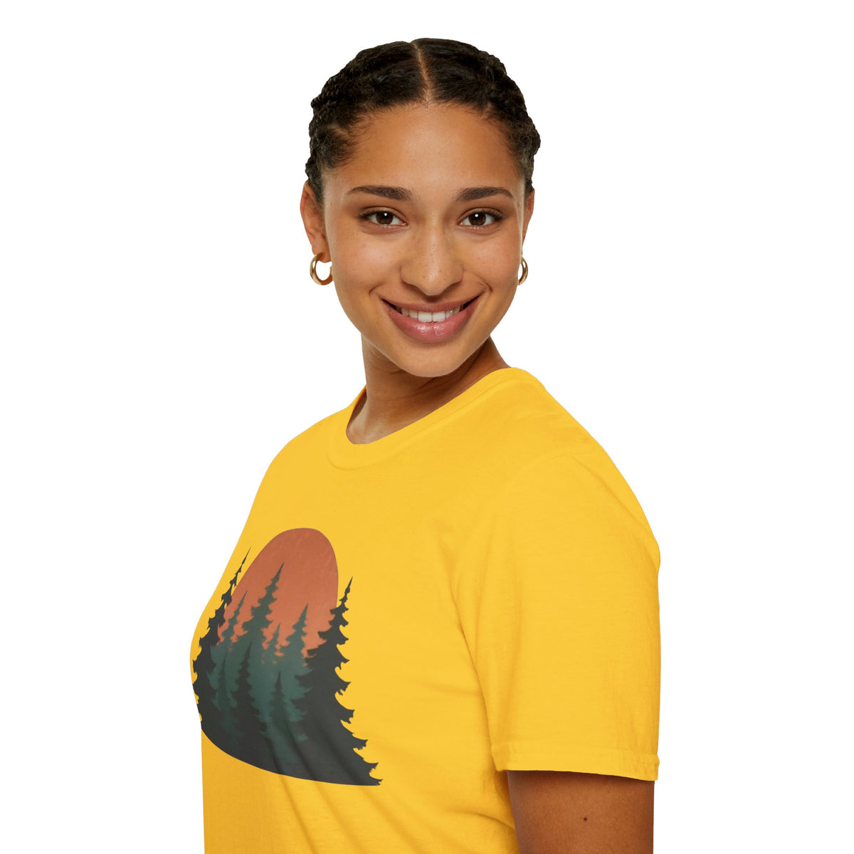Nature Sunset T-Shirt — Vintage Pine Forest Tee