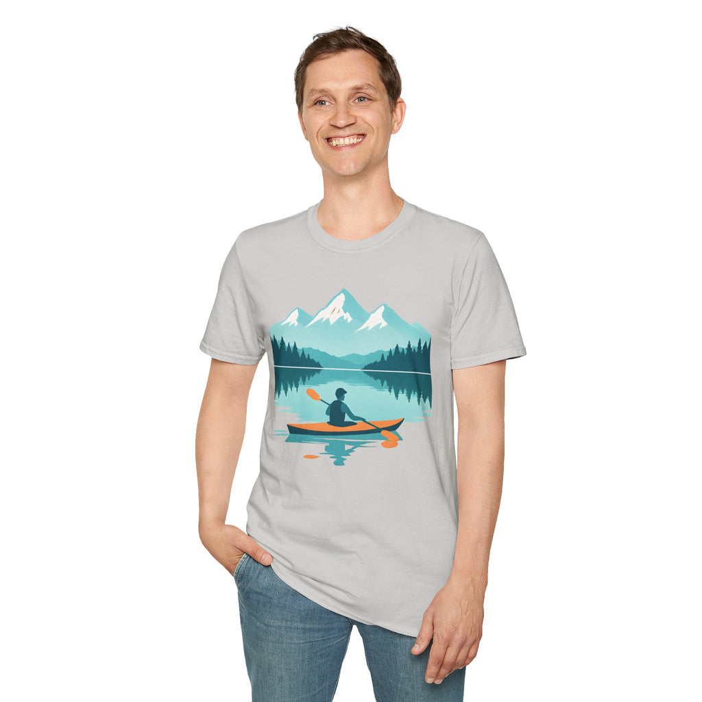 Kayaker on Serene Mountain Lake T-Shirt
