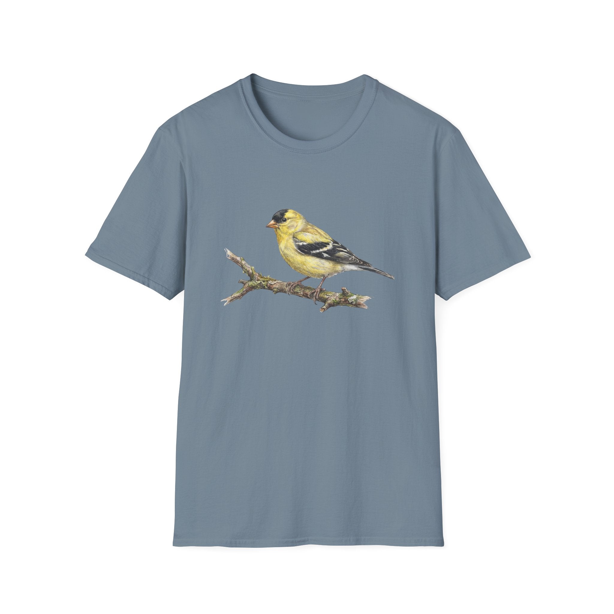 Goldfinch Bird T-Shirt – Vintage Watercolor Songbird Tee