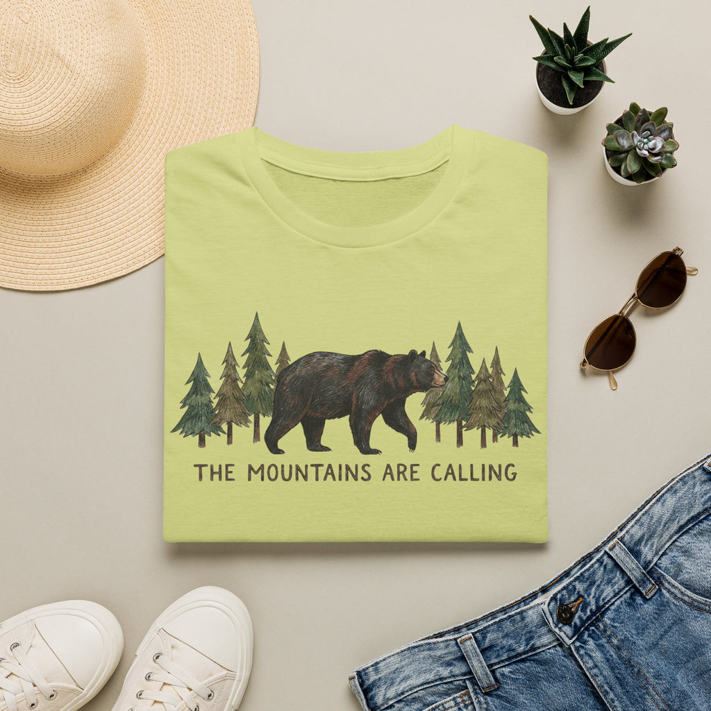 "The Mountains Are Calling" Bear and Pines T-Shirt — Outdoor Graphic Tee