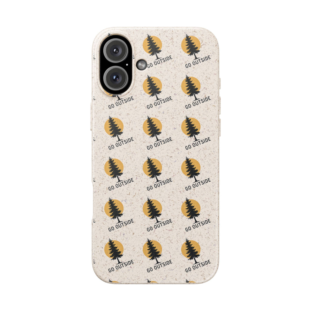 Biodegradable Phone Case — 'Go Outside' Recycled Eco-Friendly iPhone Cover