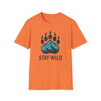 "Stay Wild" Bear Footprint Mountain Emblem T-Shirt