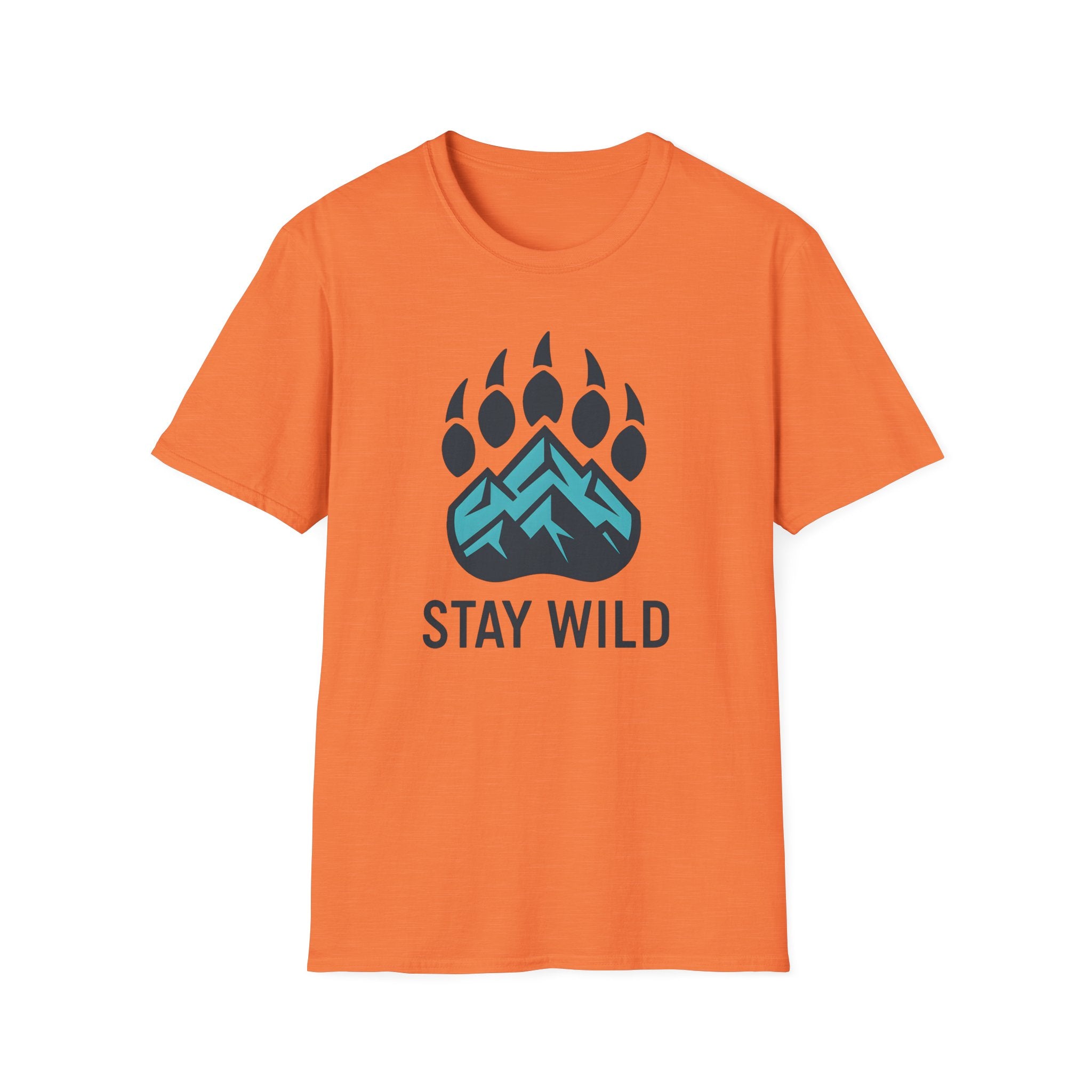 "Stay Wild" Bear Footprint Mountain Emblem T-Shirt