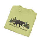 "The Mountains Are Calling" Bear and Pines T-Shirt — Outdoor Graphic Tee