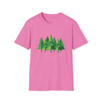 Forest Graphic T-Shirt — Minimal Green Pine Trees Tee