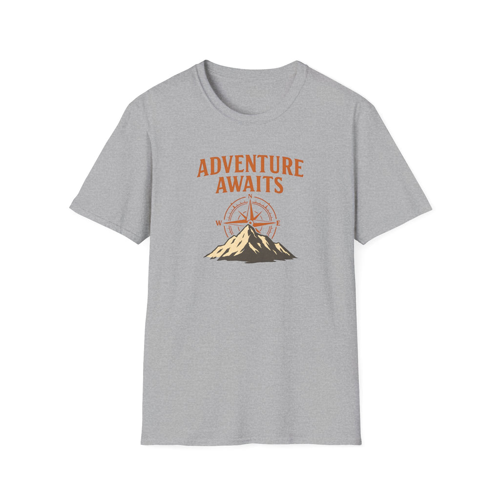 "Adventure Awaits" Compass & Mountain T-Shirt