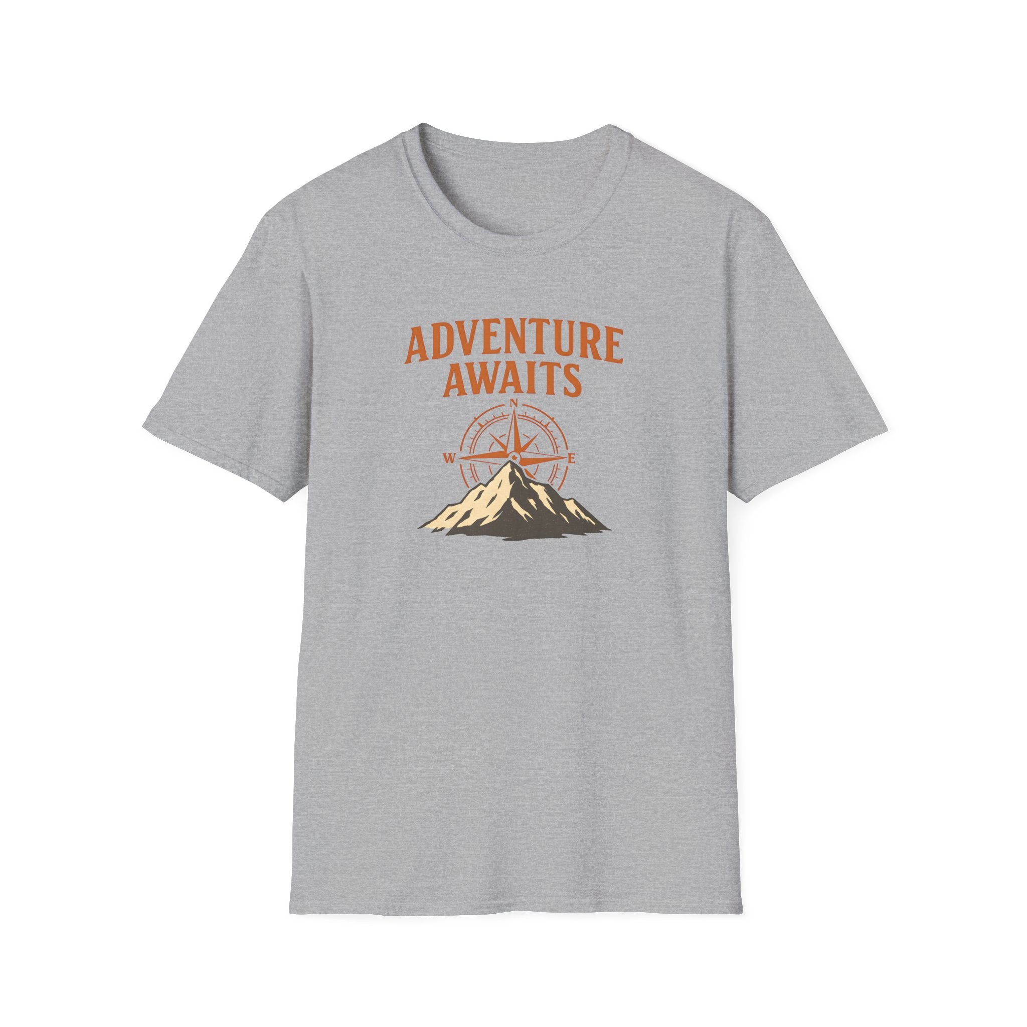 "Adventure Awaits" Compass & Mountain T-Shirt