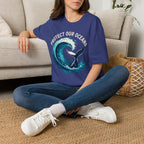 "Protect Our Oceans" Wave Whale Conservation T-Shirt