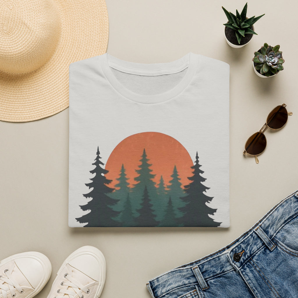 Nature Sunset T-Shirt — Vintage Pine Forest Tee