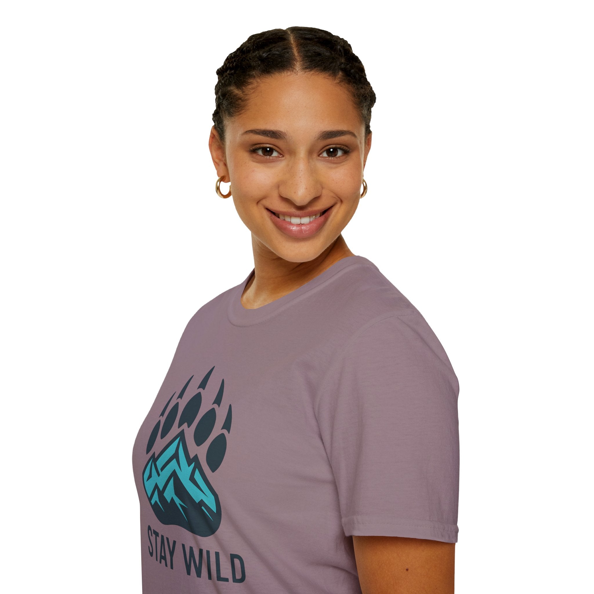 "Stay Wild" Bear Footprint Mountain Emblem T-Shirt