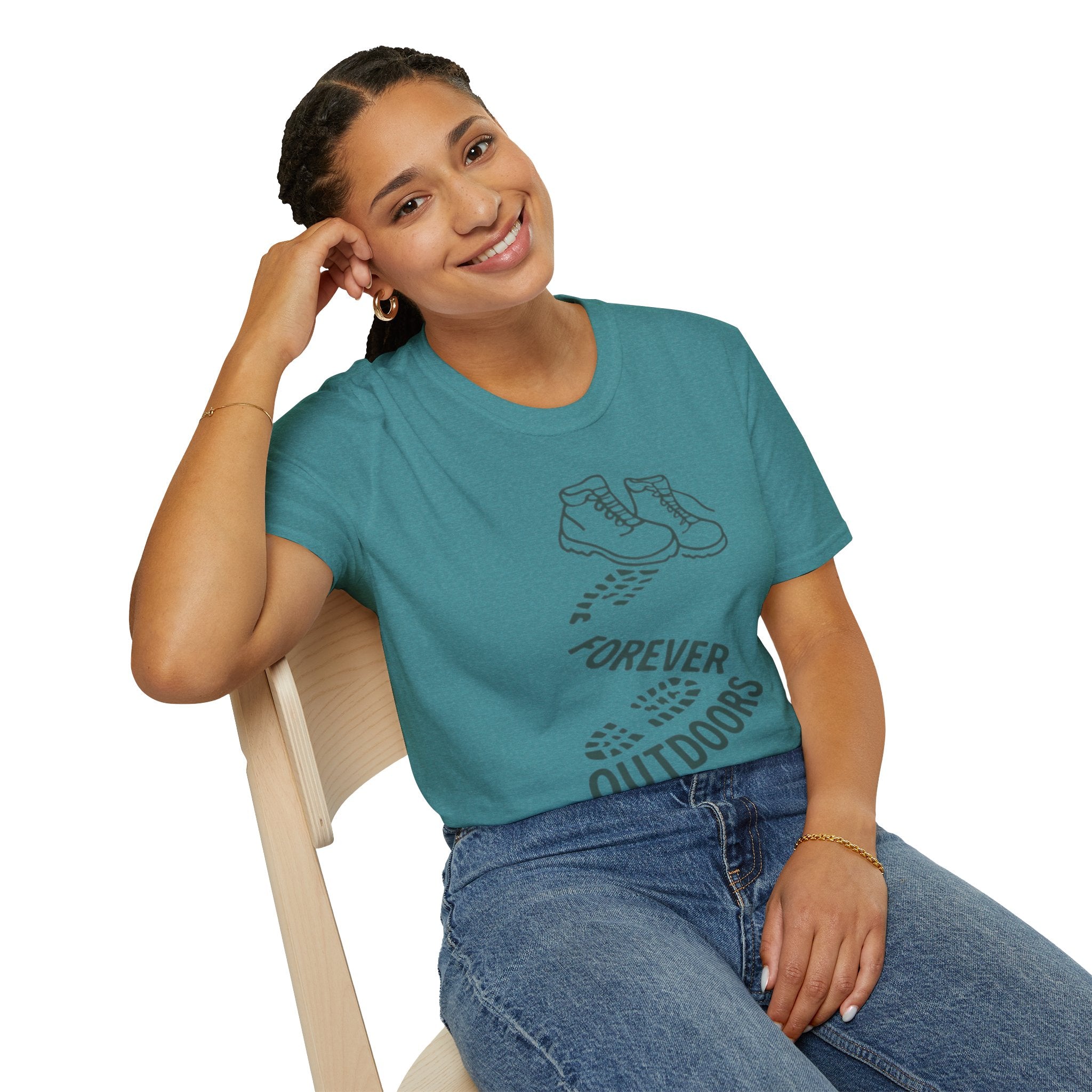 Boots with Footprints "Forever Outdoors" T-Shirt