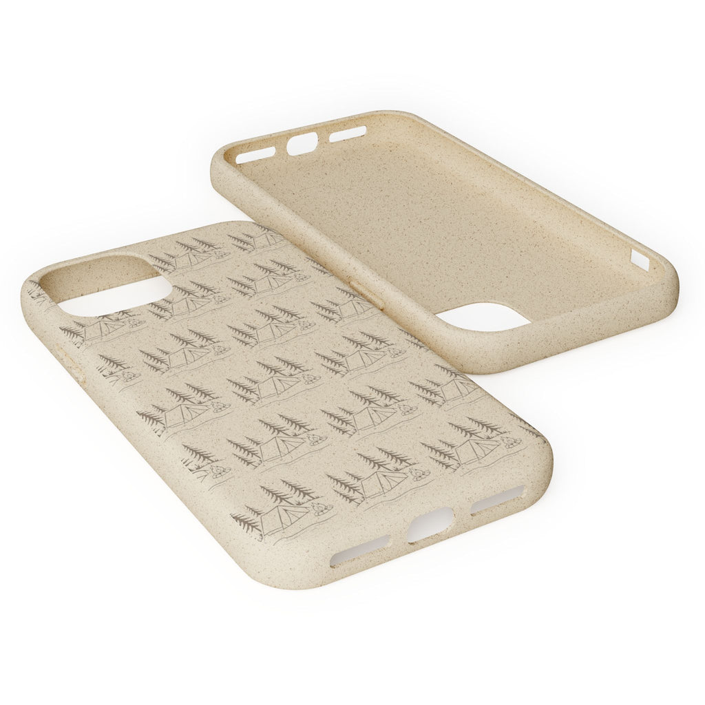 Biodegradable Phone Case — Eco-Friendly Forest Sketch Pattern