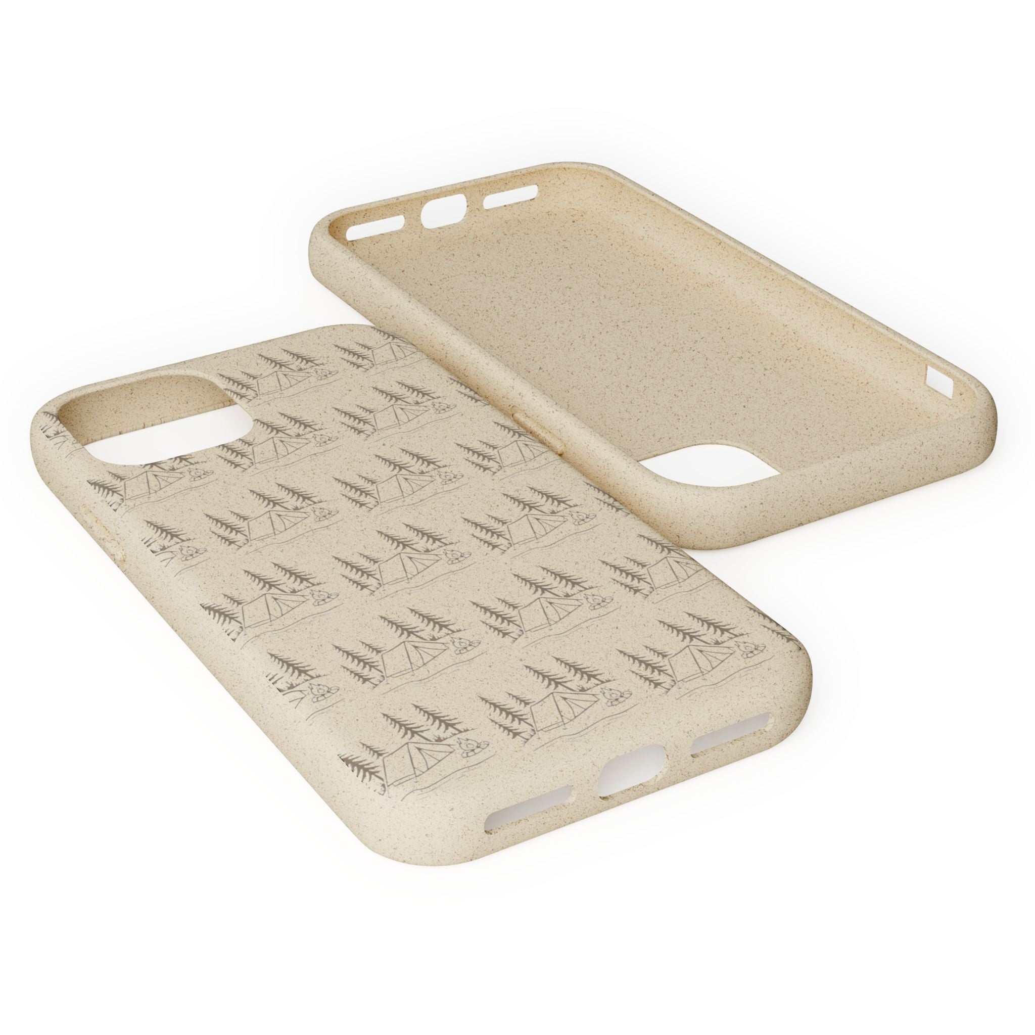 Biodegradable Phone Case — Eco-Friendly Forest Sketch Pattern