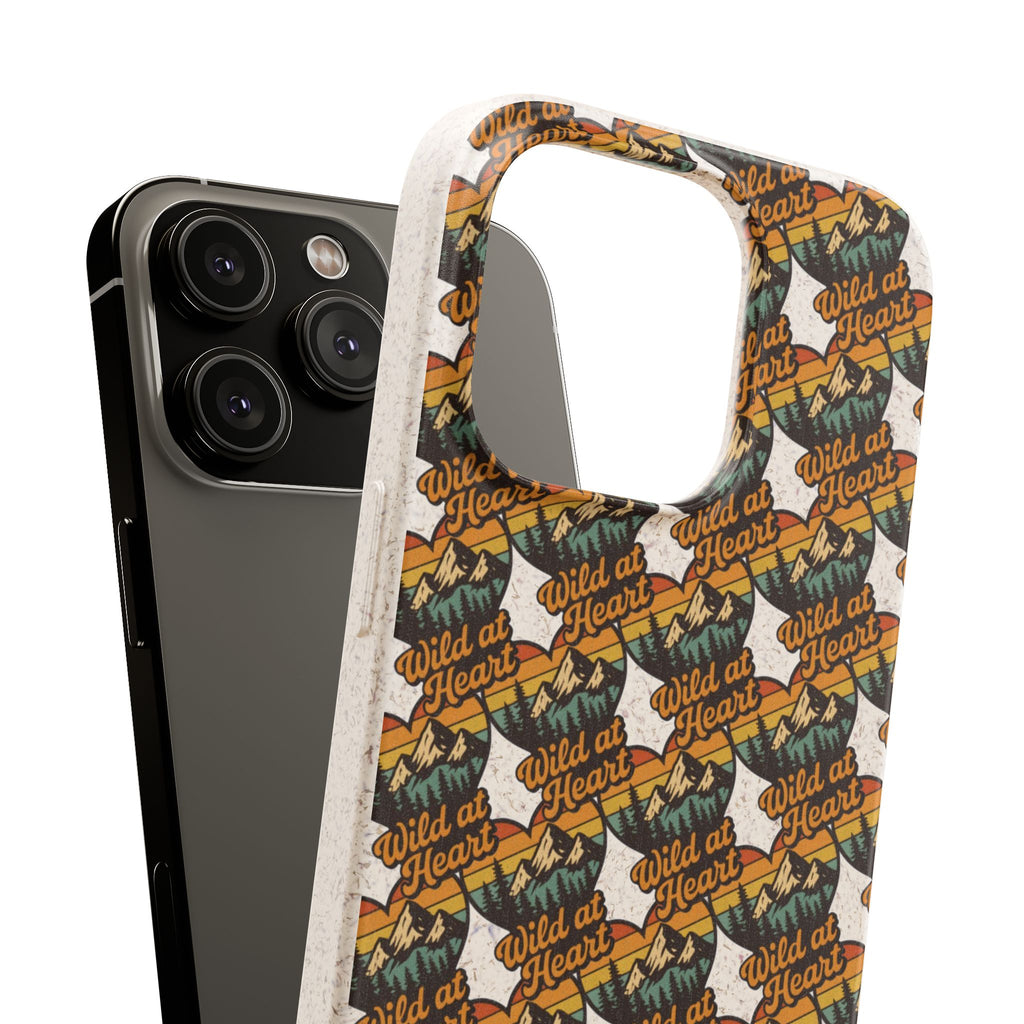 Eco-Friendly Phone Case — Vintage Camper Pattern Biodegradable iPhone Cover