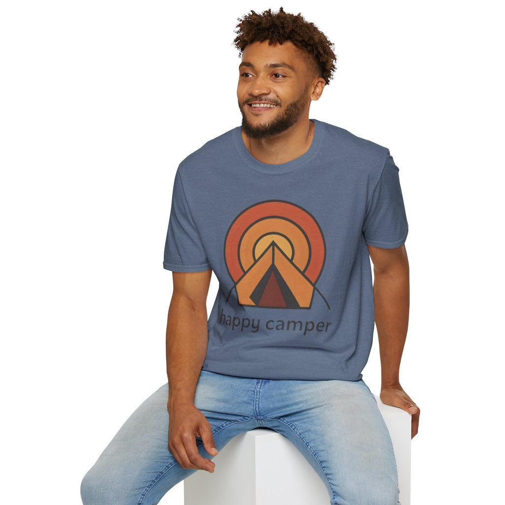 Happy Camper Retro Sunset Camping T-Shirt
