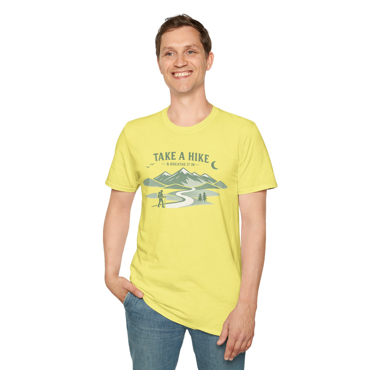 "Take A Hike & Breathe It In" Outdoor Hiking Graphic Tee