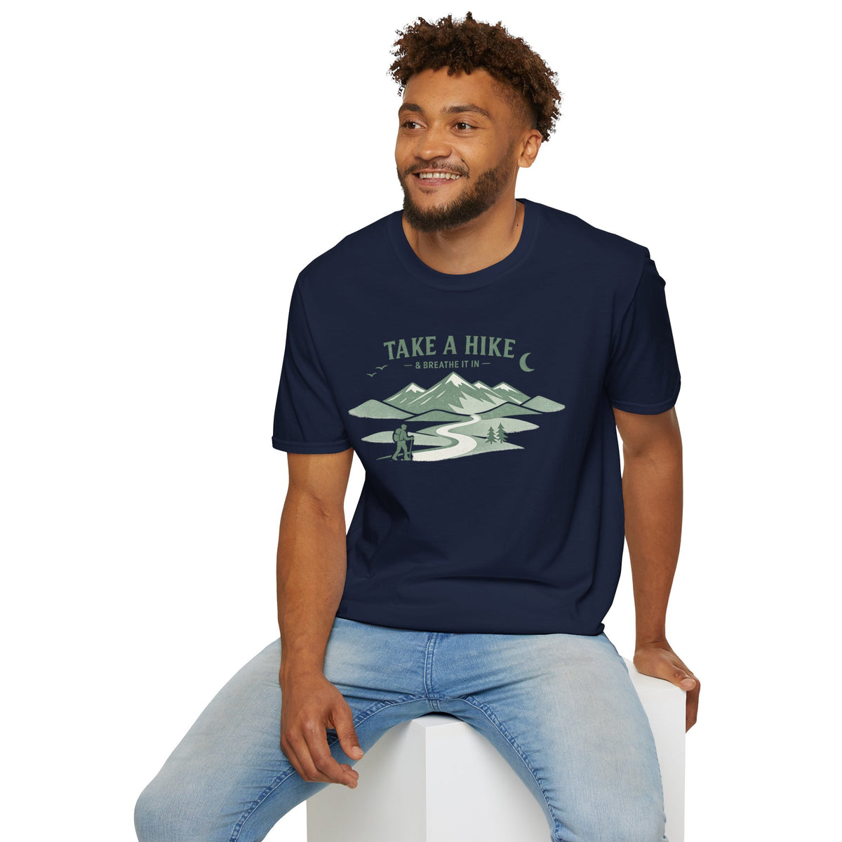 "Take A Hike & Breathe It In" Outdoor Hiking Graphic Tee