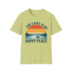 "The Lake Is My Happy Place" Canoe On The Lake At Sunset T-Shirt
