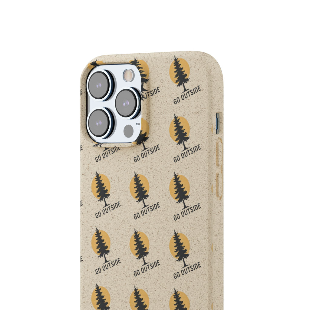 Biodegradable Phone Case — 'Go Outside' Recycled Eco-Friendly iPhone Cover