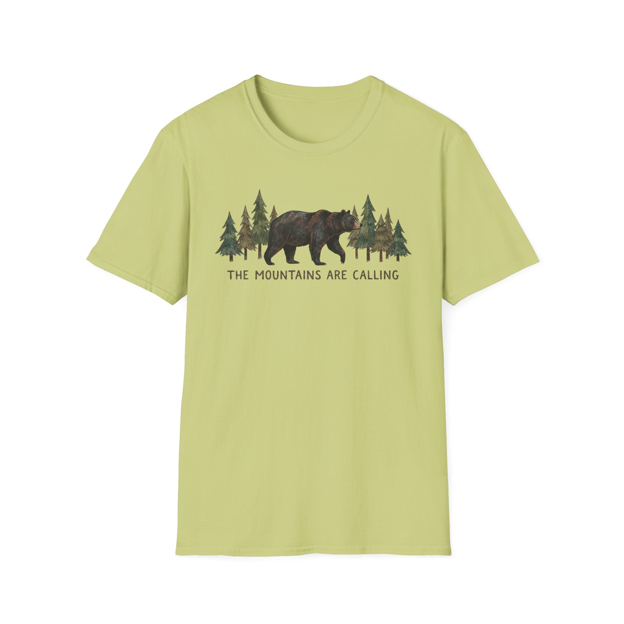 "The Mountains Are Calling" Bear and Pines T-Shirt — Outdoor Graphic Tee