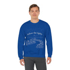 "Follow the Lights" Cozy Night Sky Wildflower Path Crewneck Sweatshirt