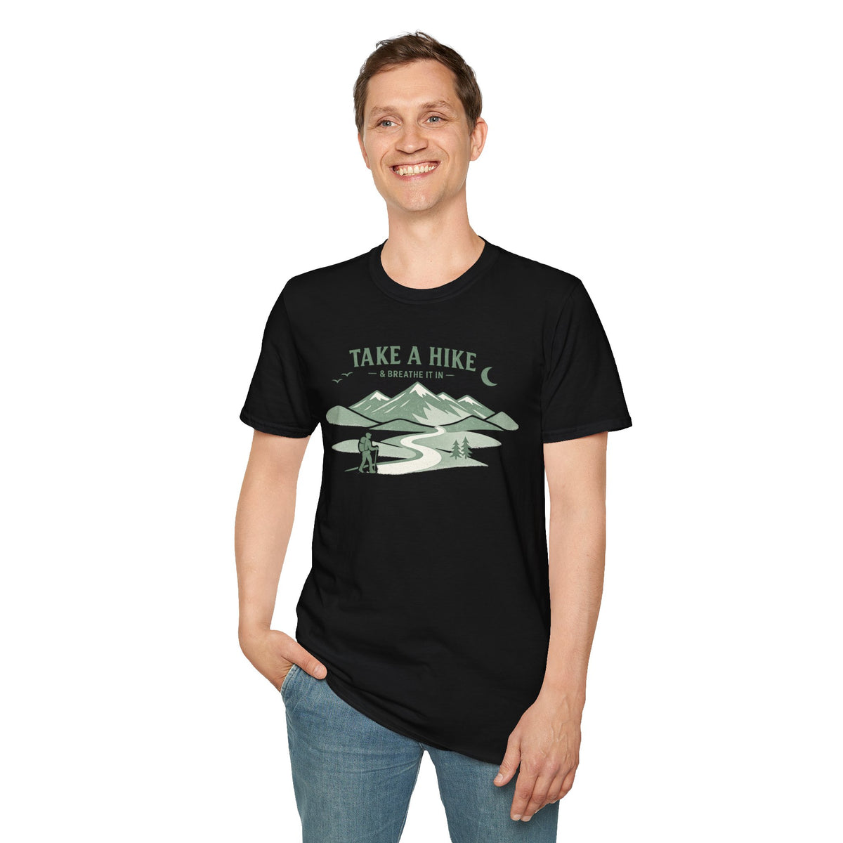 "Take A Hike & Breathe It In" Outdoor Hiking Graphic Tee