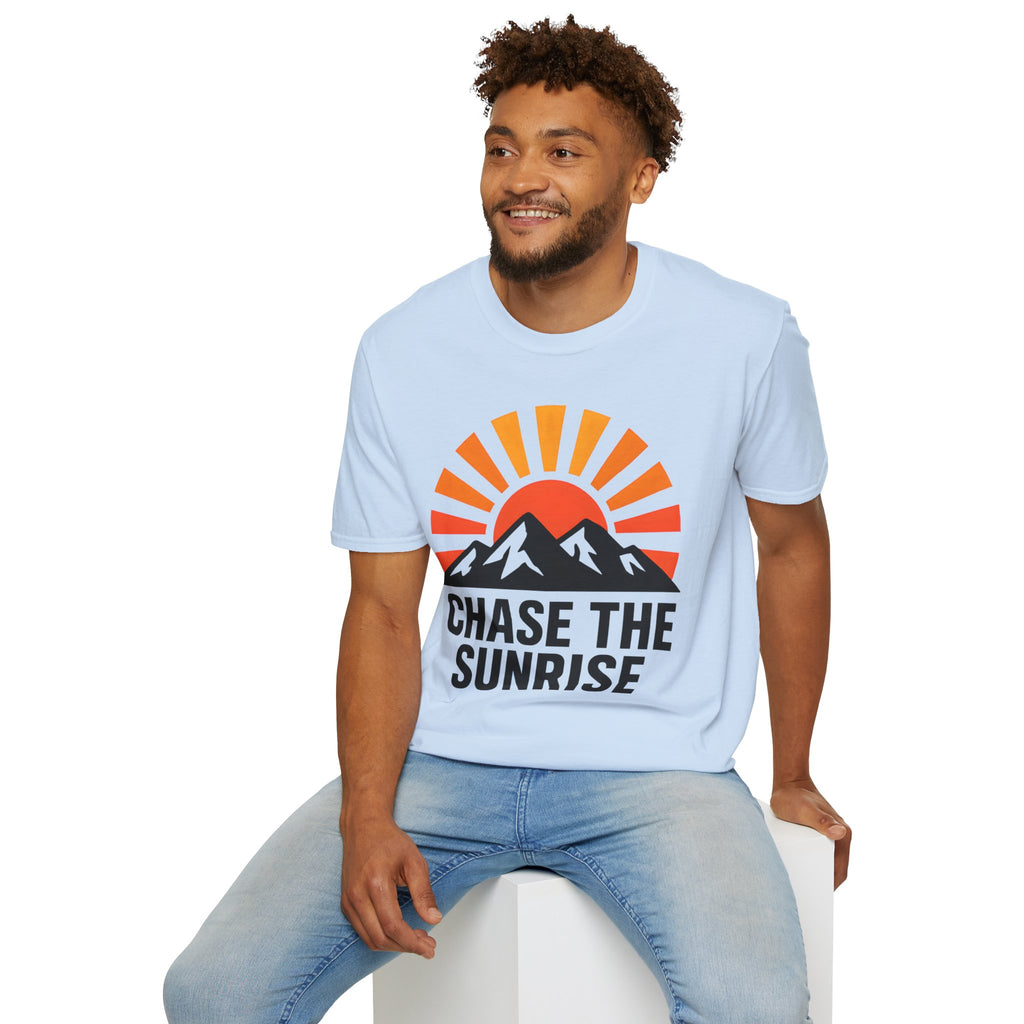 Chase The Sunrise Mountain T-Shirt — Sunrise & Peaks Graphic Tee