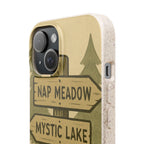 Biodegradable Phone Case — 'Nap Meadow' Mystic Lake Camping Design