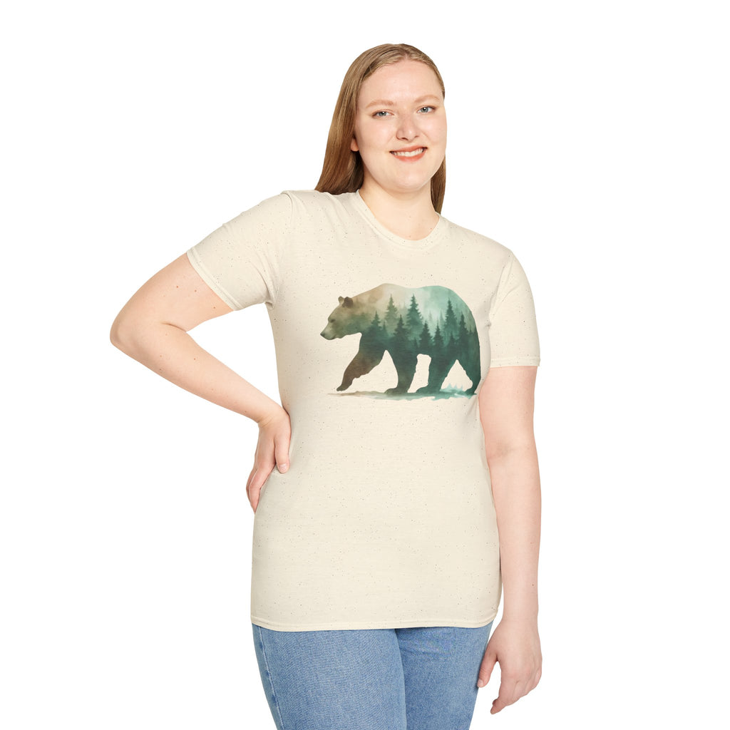 Forest Bear T-Shirt — Watercolor Woodland Bear Graphic Tee Shirt