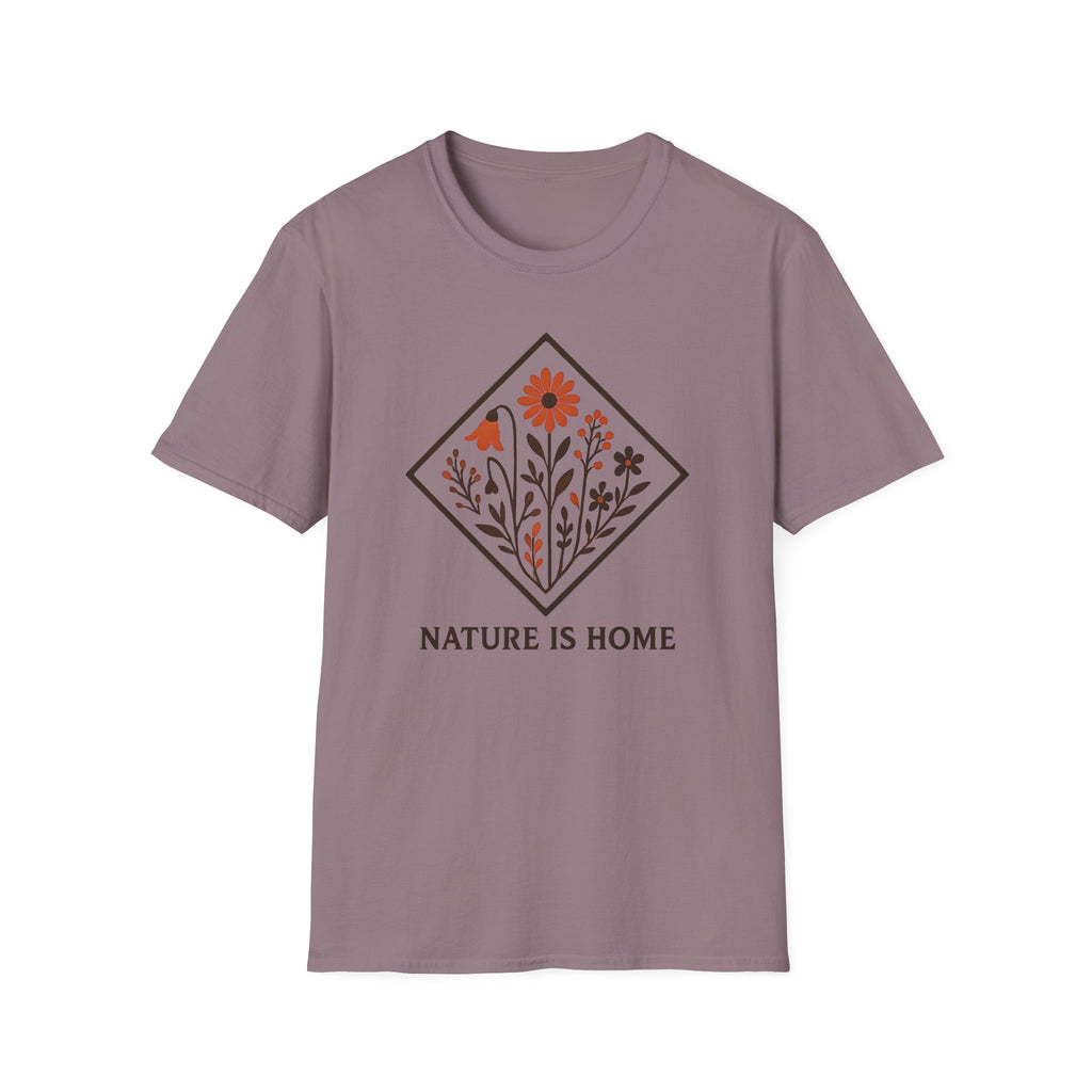 Floral Motif "Nature Is Home" T-Shirt