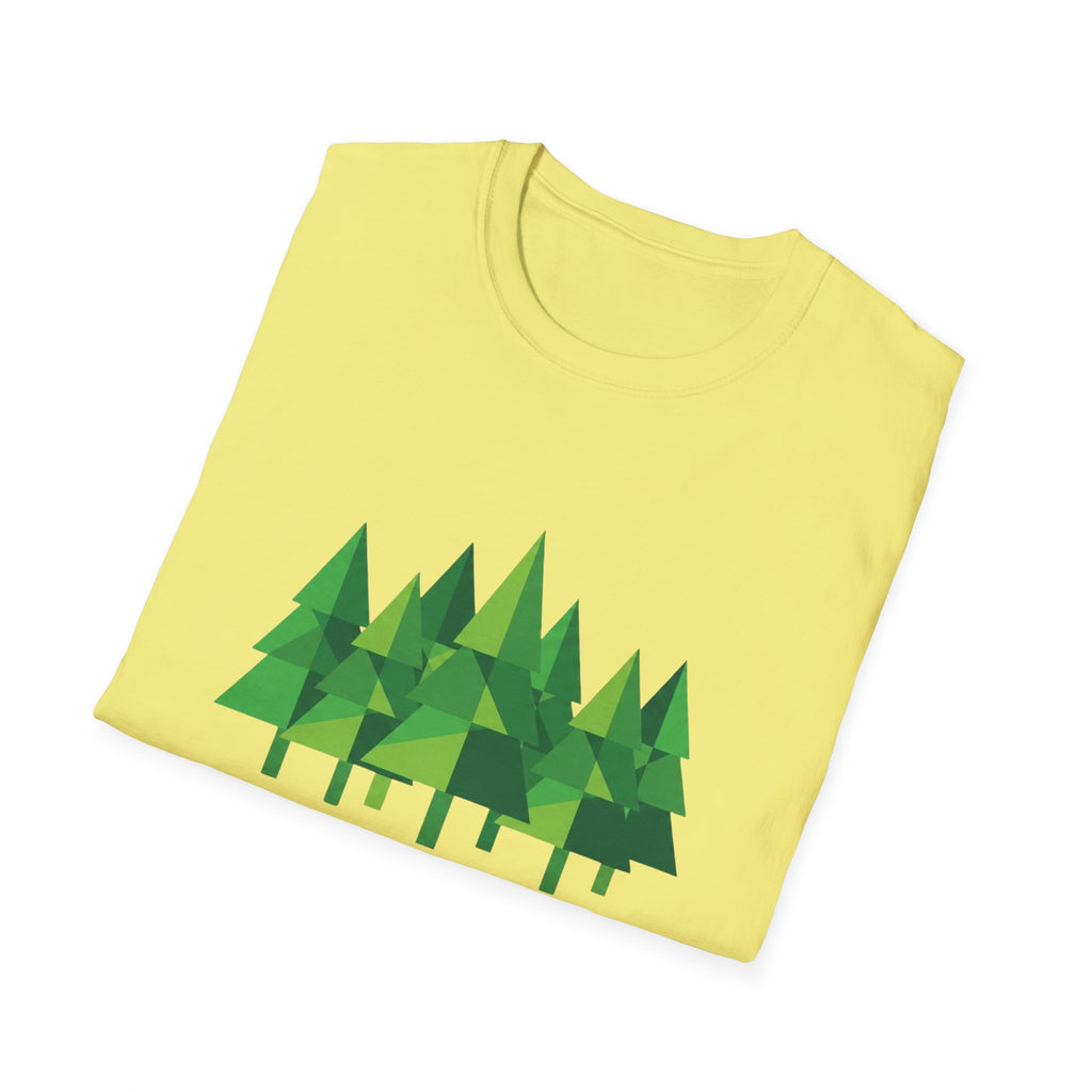 Forest Graphic T-Shirt — Minimal Green Pine Trees Tee