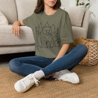 Bear & Pines T-Shirt — Minimal Line Drawing Woodland Tee