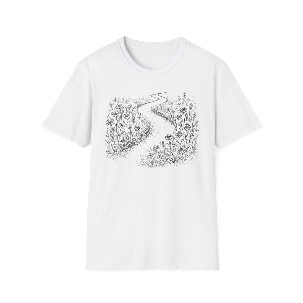 Winding Path Through The Meadow Floral T-Shirt