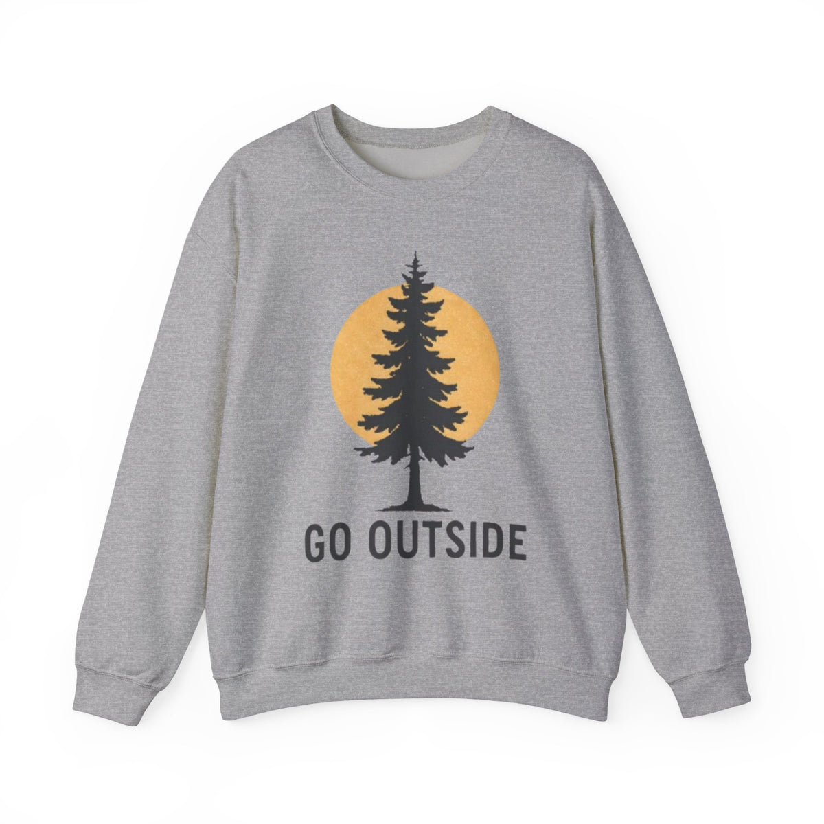 "Go Outside" Pine Tree Sunset Outdoor Graphic Crewneck Sweatshirt