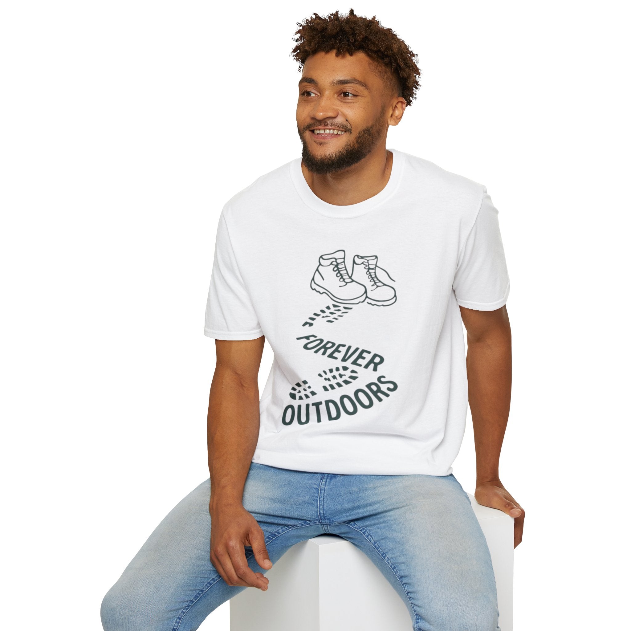 Boots with Footprints "Forever Outdoors" T-Shirt