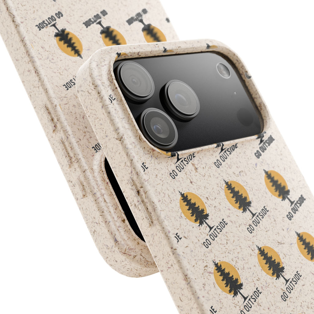 Biodegradable Phone Case — 'Go Outside' Recycled Eco-Friendly iPhone Cover