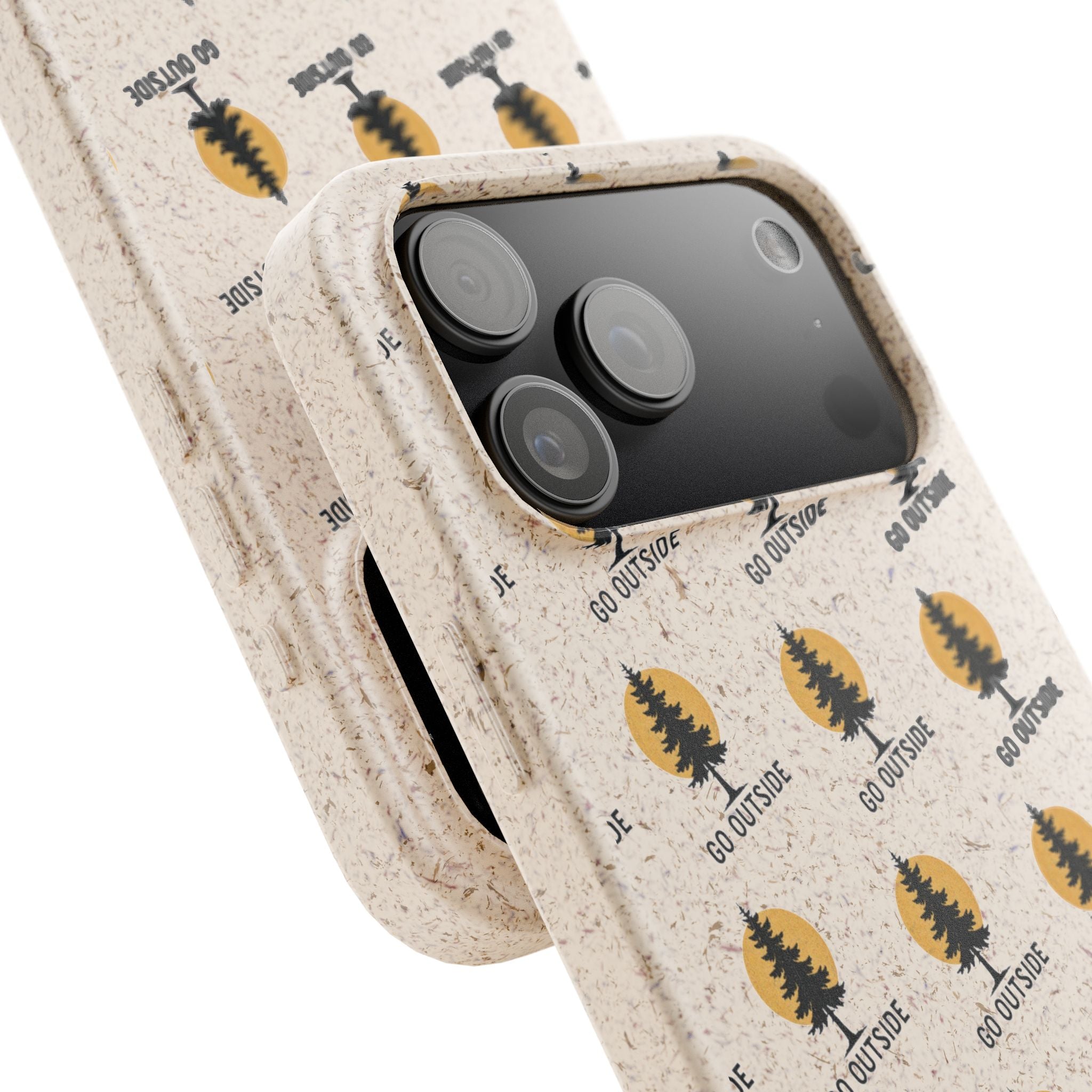 Biodegradable Phone Case — 'Go Outside' Recycled Eco-Friendly iPhone Cover