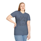 Bear & Pines T-Shirt — Minimal Line Drawing Woodland Tee
