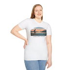 Outdoor T-Shirt — "Seeking Simple Treasures" Sunset Hiker Graphic