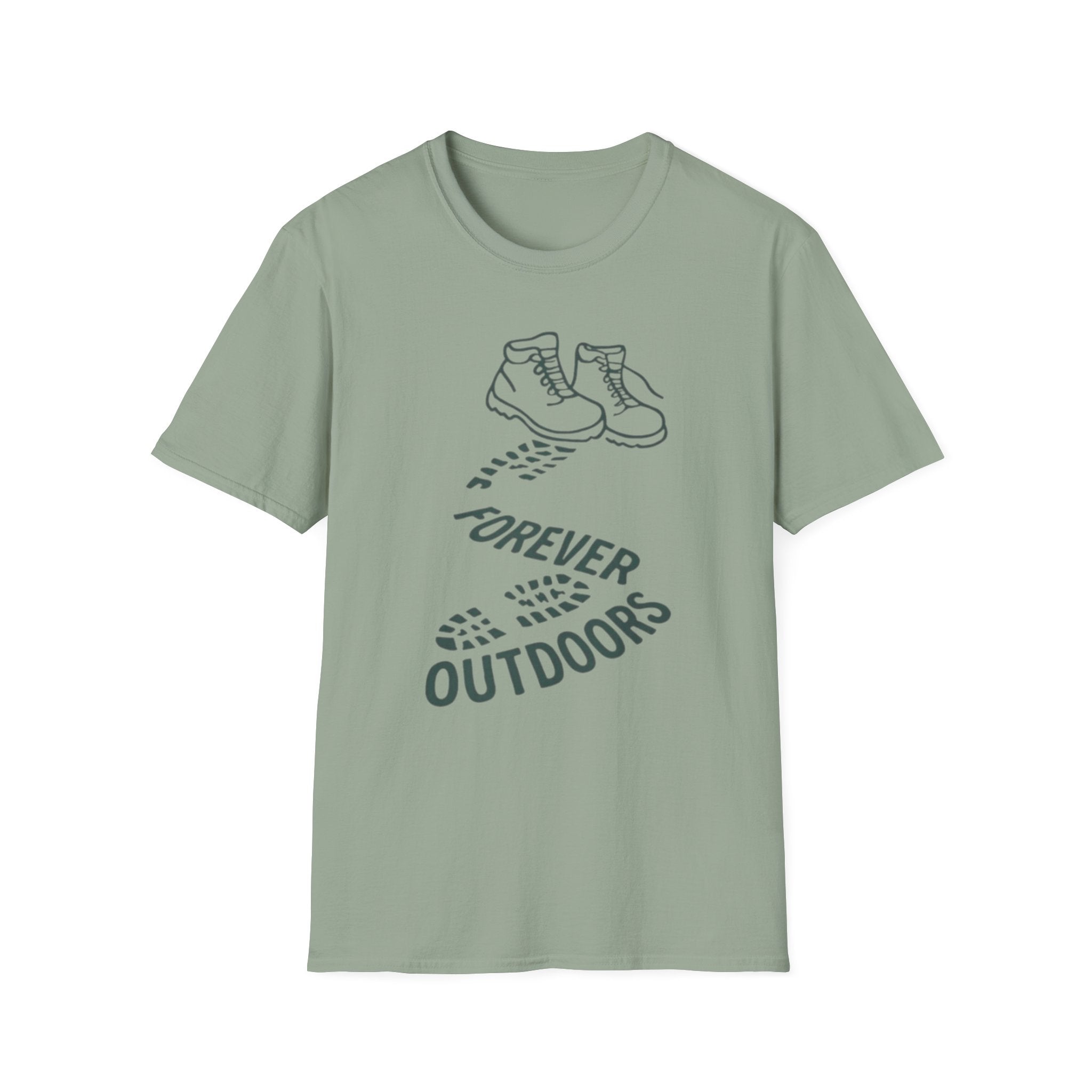 Boots with Footprints "Forever Outdoors" T-Shirt
