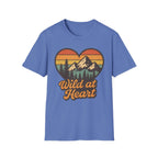 "Wild at Heart" Mountain Heart Retro Sunset Nature Tee Shirt