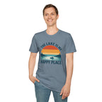 Canoe On The Lake At Sunset "The Lake Is My Happy Place" T-Shirt
