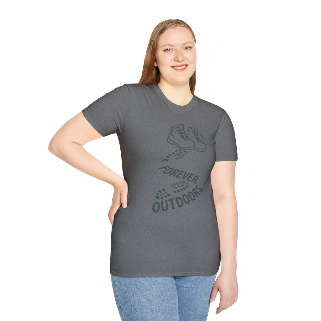 Boots with Footprints "Forever Outdoors" T-Shirt