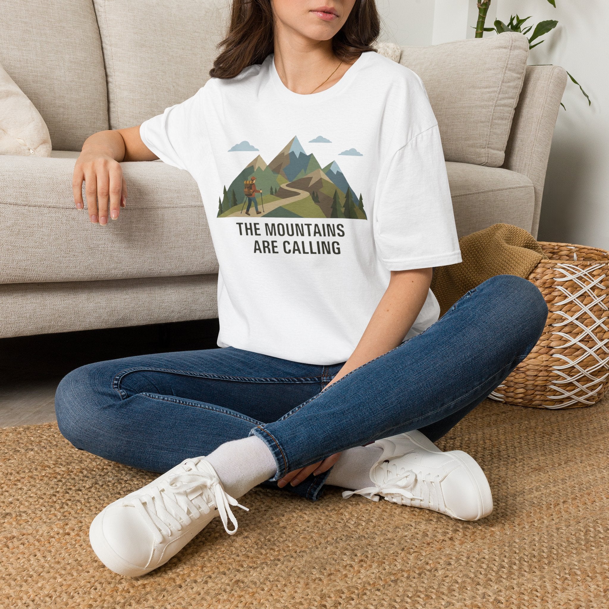 Campground Scenic T-Shirt — Minimalist Tent & Campfire Graphic